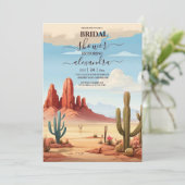 Desert Cactus Brautparty Einladung (Stehend Vorderseite)