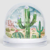 Desert Cactus Christmas | Warme Wünsche Schneekugeln (Vorderseite)