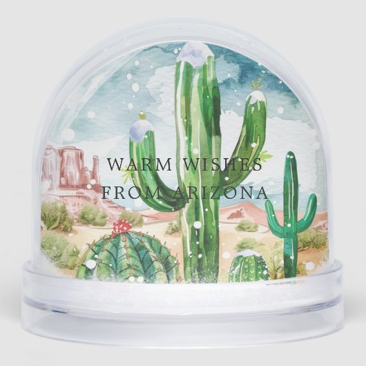 Desert Cactus Christmas | Warme Wünsche Schneekugeln (Vorderseite)