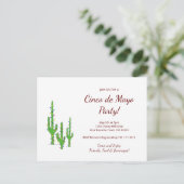Desert Cactus Cinco de Mayo Fiesta Party Einladungspostkarte (Stehend Vorderseite)