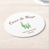 Desert Cactus Cinco de Mayo Fiesta Party Runder Pappuntersetzer (Angewinkelt)