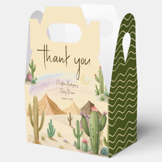 Desert Cactus Danke Boho Arch Bbaby Shower Geschenkschachtel (Geöffnet)