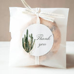 Desert Cactus danke Ihnen für den Aufkleber 1,5 Zo<br><div class="desc">Dieser 1, 5 Zoll Dankeschön-Aufkleber bietet üppige Aquarellkaktus und einen eleganten Script-Schriftart.</div>