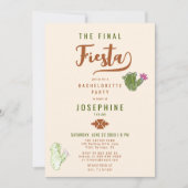 Desert Cactus Final Fiesta Rust Junggeselinnen-Abs Einladung (Vorderseite)