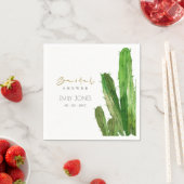 DESERT CACTUS FOLIAGE WATERCOLOR BRAUTPARTY SERVIETTE (Beispiel)