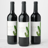 DESERT CACTUS FOLIAGE WATERCOLOR BRAUTPARTY WEINETIKETT (Flaschen)