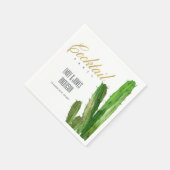 DESERT CACTUS FOLIAGE WATERCOLOR COCKTAIL PARTY SERVIETTE (Ecke)