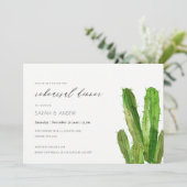 DESERT CACTUS FOLIAGE WATERCOLOR PROBE DINNER EINLADUNG (Stehend Vorderseite)