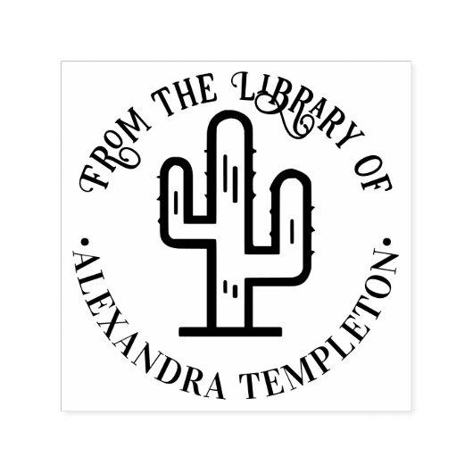 Desert Cactus "From the Library" Buchname Permastempel (Design)