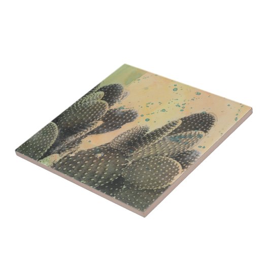 Desert Cactus | Grüner Spritzer Fliese (Seite)