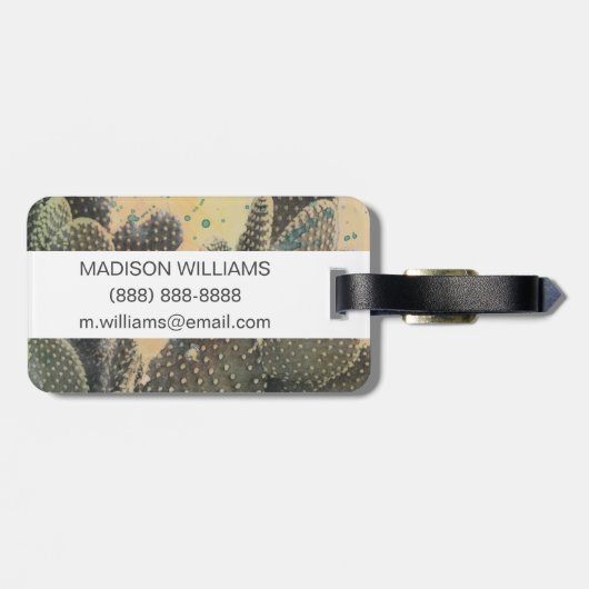 Desert Cactus | Grüner Spritzer Gepäckanhänger (Rückseite horizontal)