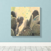 Desert Cactus | Grüner Spritzer Leinwanddruck (Insitu (Holzboden))