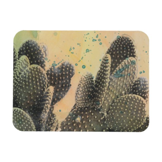 Desert Cactus | Grüner Spritzer Magnet (Horizontal)