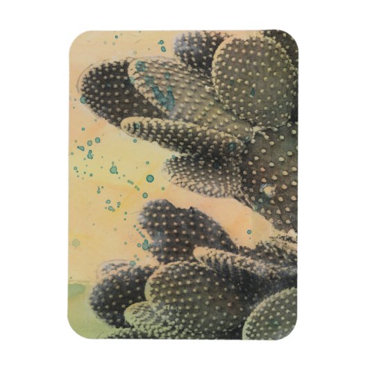 Desert Cactus | Grüner Spritzer Magnet (Vertikal)