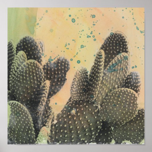 Desert Cactus | Grüner Spritzer Poster (Vorne)