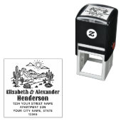 Desert Cactus Landscape #3S SQ Name Rücksendeadres Permastempel (Beispiel)