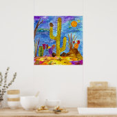 Desert Cactus Morning Poster 24"x24" (Küche)