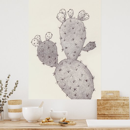 Desert Cactus Poster (Küche)