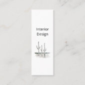 Desert Cactus QR Code Minimalistisch Interior Desi Mini Visitenkarte (Vorderseite)