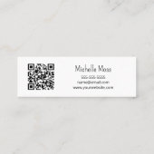 Desert Cactus QR Code Minimalistisch Interior Desi Mini Visitenkarte (Rückseite)