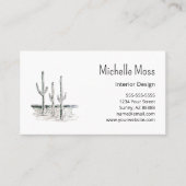 Desert Cactus QR-Code Minimalistisch Schwarz-weiß Visitenkarte (Vorderseite)