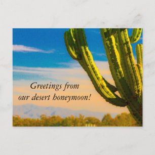 Desert Cactus Saguaro Honeymoon Danke Postkarte