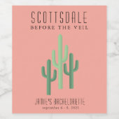 Desert Cactus Scottsdale Bachelorette Weinetikett (Einzelnes Label)