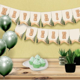 Desert Cactus Southwest Baby Shower, Geburtsname Wimpelkette