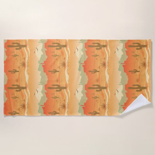 Desert Cactus Southwest Design Beach Handtuch (Vorderseite)