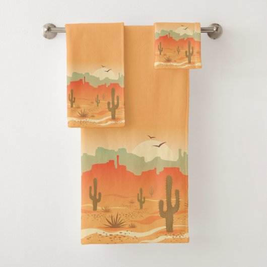 Desert Cactus Southwest Design Towel Set (Insitu)