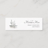 Desert Cactus Southwest Simple Schwarz-weiß Mini Visitenkarte (Vorderseite)