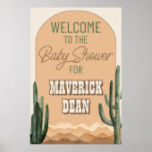 Desert Cactus Southwestern Baby Shower Willkommen Poster (Vorne)