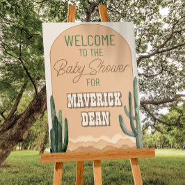 Desert Cactus Southwestern Baby Shower Willkommen Poster