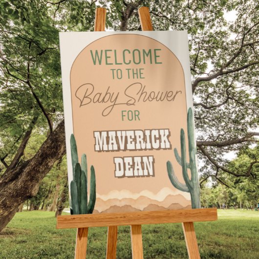 Desert Cactus Southwestern Baby Shower Willkommen Poster