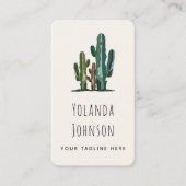 Desert Cactus succulent Add Logo & Social Media Visitenkarte (Vorderseite)