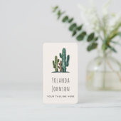 Desert Cactus succulent Add Logo & Social Media Visitenkarte (Stehend Vorderseite)