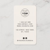 Desert Cactus succulent Add Logo & Social Media Visitenkarte (Rückseite)