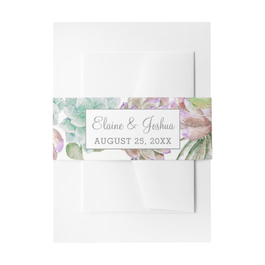 Desert Cactus Succulent Einladung Bauchband Einladungsbanderole (Vorderseite Beispiel)