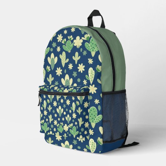 Desert Cactus & Succulent Pattern Bedruckter Rucksack (Rückseitige Ecke Rechts)