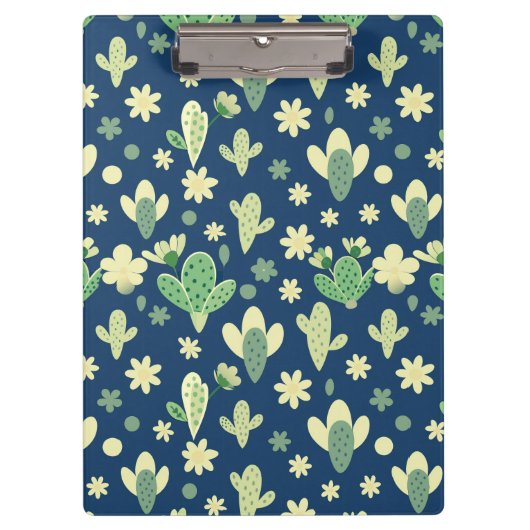 Desert Cactus & Succulent Pattern Klemmbrett (Vorderseite)