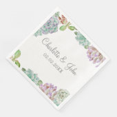 Desert Cactus succulent Wedding Napkins Serviette (Ecke)