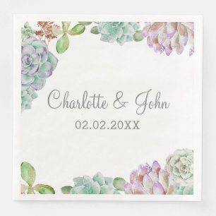 Desert Cactus succulent Wedding Napkins Serviette