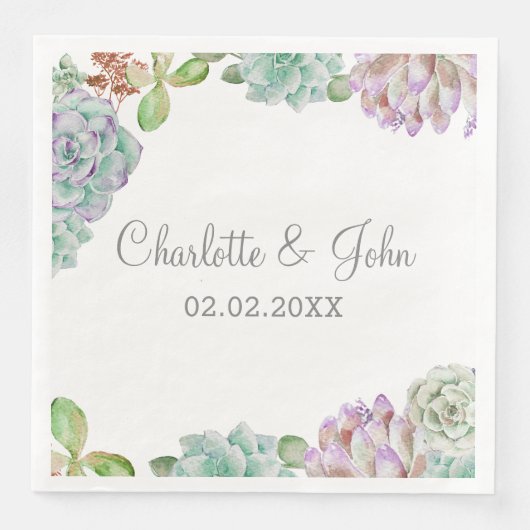 Desert Cactus succulent Wedding Napkins Serviette (Vorderseite)