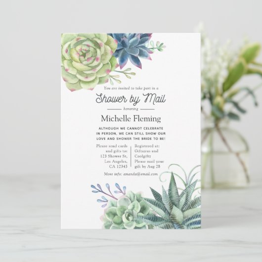 Desert Cactus succulents Brautparty by Mail Einladung (Stehend Vorderseite)