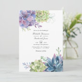 Desert Cactus succulents QR Code UAWG Wedding Einladung (Stehend Vorderseite)