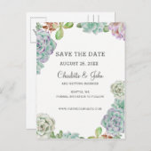 Desert Cactus Succulents speichern die Daten Ankündigungspostkarte (Vorne/Hinten)