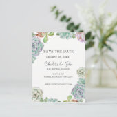 Desert Cactus Succulents speichern die Daten Ankündigungspostkarte (Stehend Vorderseite)