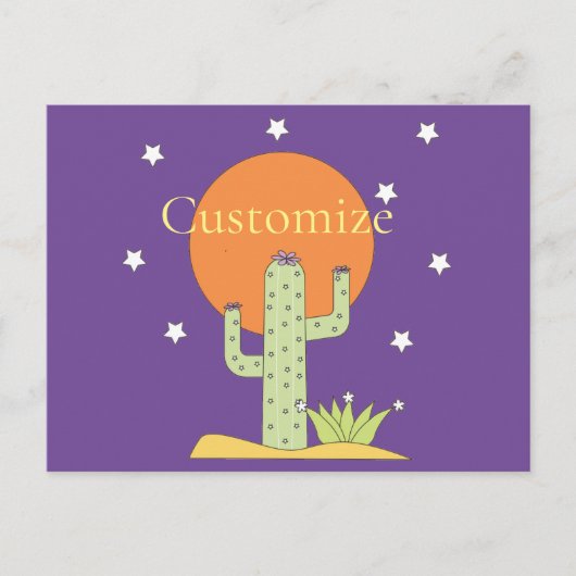 Desert Cactus Sun Thunder_Cove Feiertagspostkarte (Vorderseite)