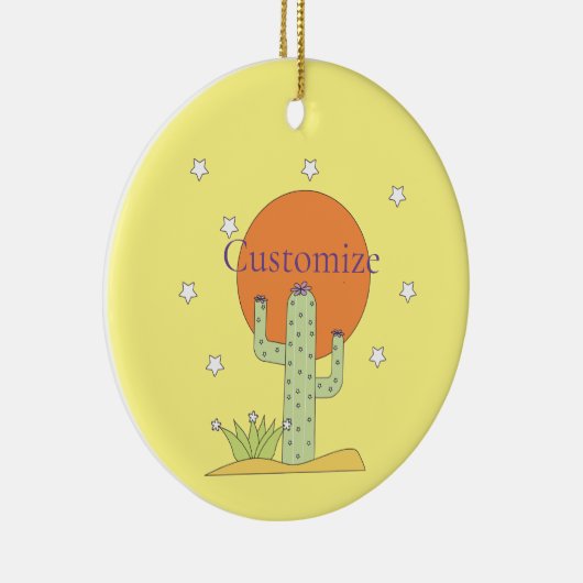 Desert Cactus Sun Thunder_Cove Keramik Ornament (Rechts)