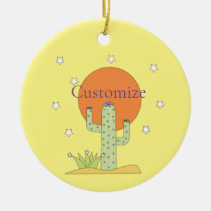 Desert Cactus Sun Thunder_Cove Keramik Ornament